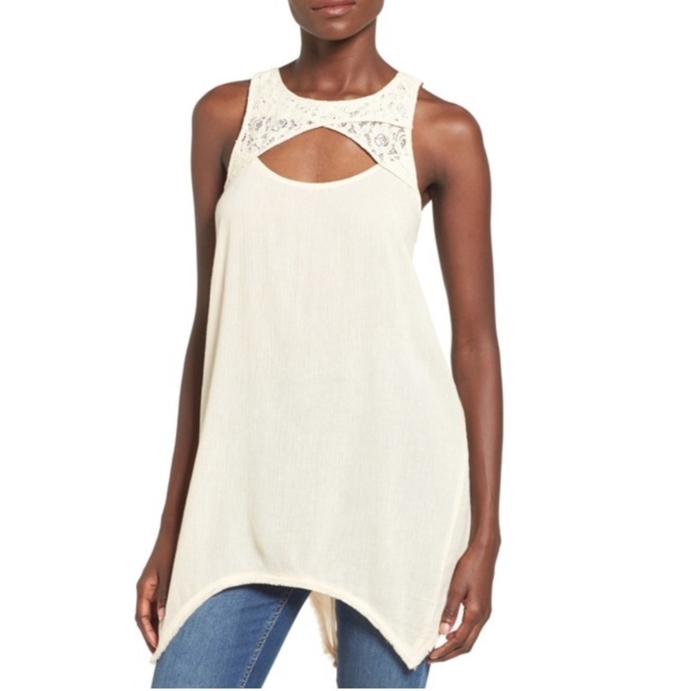 Sun & Shadow Nordstroms Mixed Media Tank Top